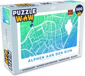 Puzzle Plan de la ville - Alphen aan den Rijn - Pays- Nederland - Blauw - Puzzle - Puzzle 500 pièces - Carte