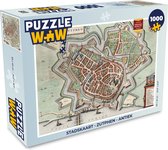 Puzzel Stadskaart - Zutphen - Antiek - Legpuzzel - Puzzel 1000 stukjes volwassenen - Plattegrond