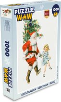 Puzzel Kerstboom - Kerstman - Kunst - Legpuzzel - Puzzel 1000 stukjes volwassenen - Kerst - Cadeau - Kerstcadeau voor mannen, vrouwen en kinderen