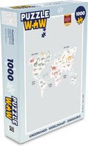 Puzzel Kinderkamer - Wereldkaart - Dinosaurus - Legpuzzel - Puzzel 1000 stukjes volwassenen
