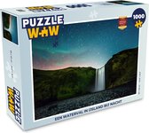 Puzzel Een waterval in IJsland bij nacht - Legpuzzel - Puzzel 1000 stukjes volwassenen