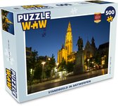 Puzzel Standbeeld - Nacht - Antwerpen - Legpuzzel - Puzzel 500 stukjes