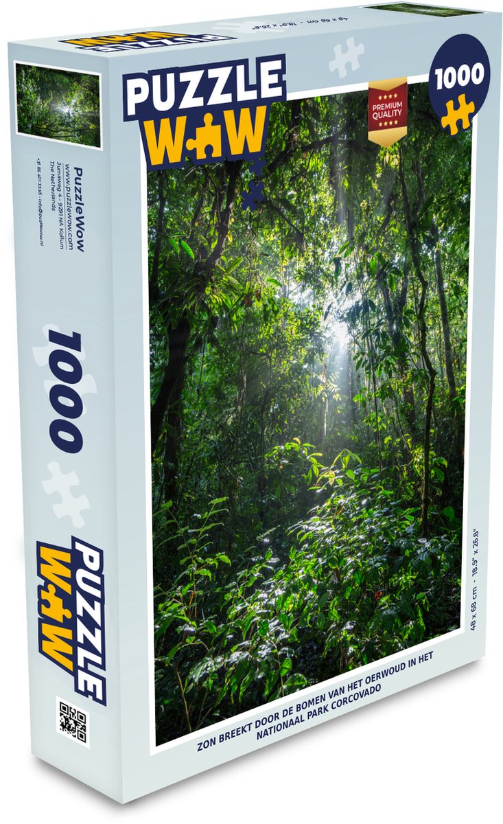 barrière streng cement Puzzel Zon breekt door de bomen van het oerwoud in het Nationaal park  Corcovado -... | bol.com