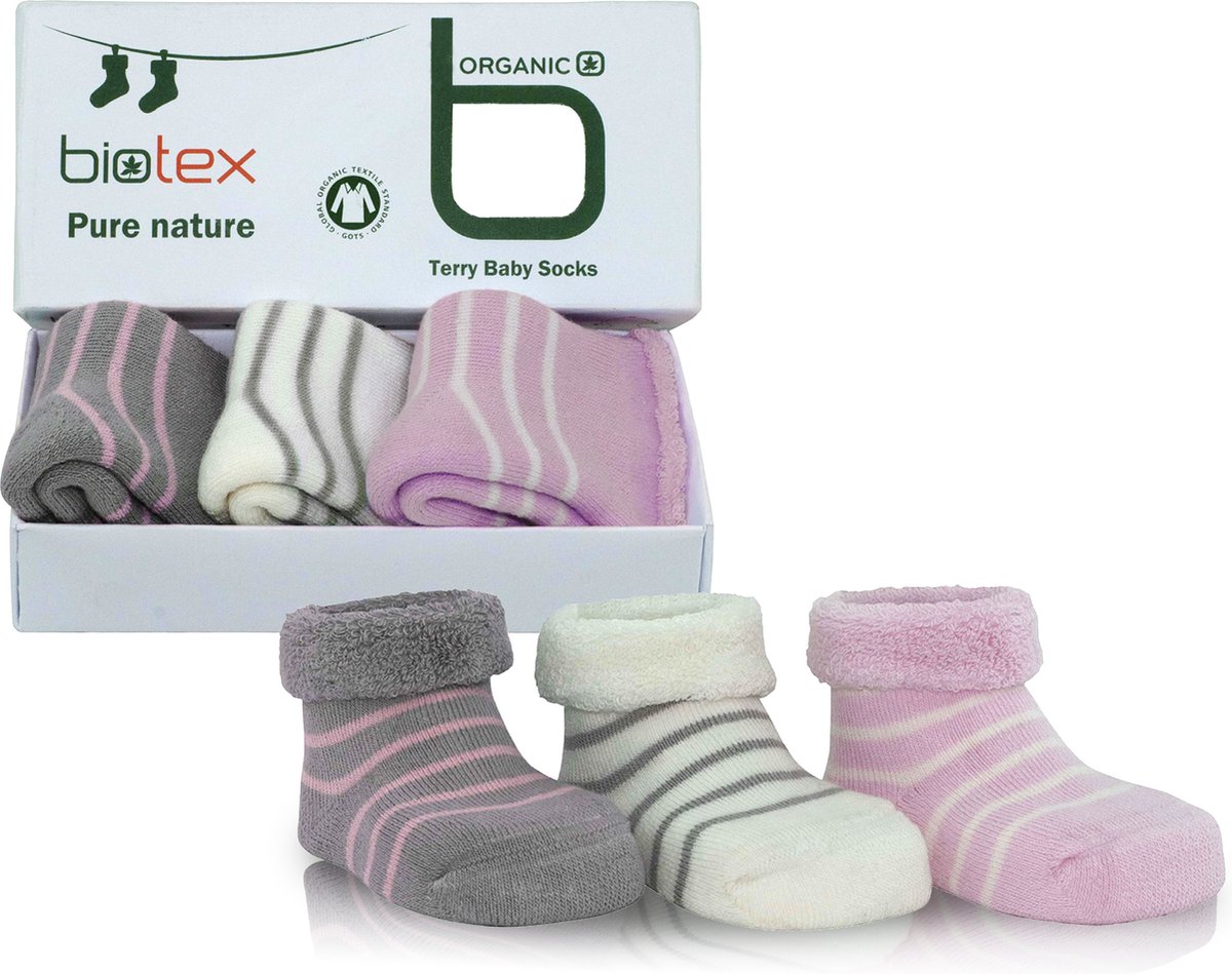 GoWith - katoen sokken - baby sokjes - 3 paar - baby sokken - grappige cadeaus - 6-12 maanden