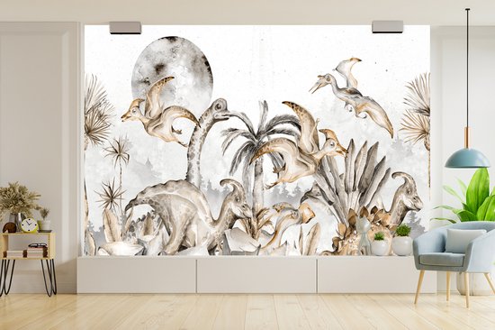 Papier Peint - Papiers Papier peint photo Dinosaurus - Décoration Jungle - Enfants - Largeur 360 cm x Hauteur 240 cm