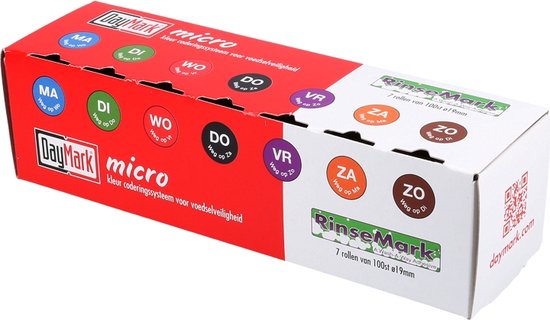 HACCP dagstickers - Daymark mini dispenser voor voedsel codering - Vers Agf - Etiketten op rol - Voedseletiketten