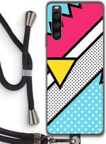 Case Company® - Hoesje met koord geschikt voor Sony Xperia 10 IV hoesje met Koord - Pop Art #3 - Telefoonhoesje met Zwart Koord - Bescherming aan alle Kanten en Over de Schermrand
