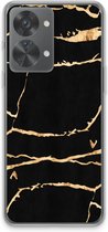 Case Company® - Hoesje geschikt voor OnePlus Nord 2T hoesje - Gouden marmer - Soft Cover Telefoonhoesje - Bescherming aan alle Kanten en Schermrand