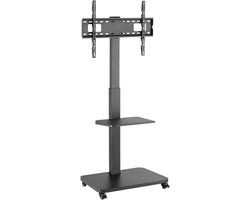 TV standaard | TV statief | Monitorstandaard met wielen | TV trolley | Mobiel scherm station | Verrijdbaar | Hoogte instelbaar | VESA 200/300/400/600 | Max. gewicht: 40 kg | 37 t/m 75 inch | Allteq