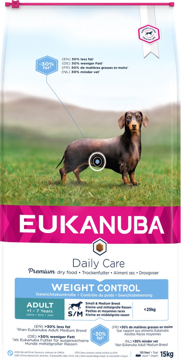 Eukanuba Dog Adult Medium Breed - Weight Control - Kip - 15 kg