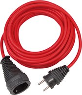 Brennenstuhl kwaliteits- kunststof verlengkabel met geaarde stekker en koppeling (verlengkabel voor binnen met 25 m kabel) rood