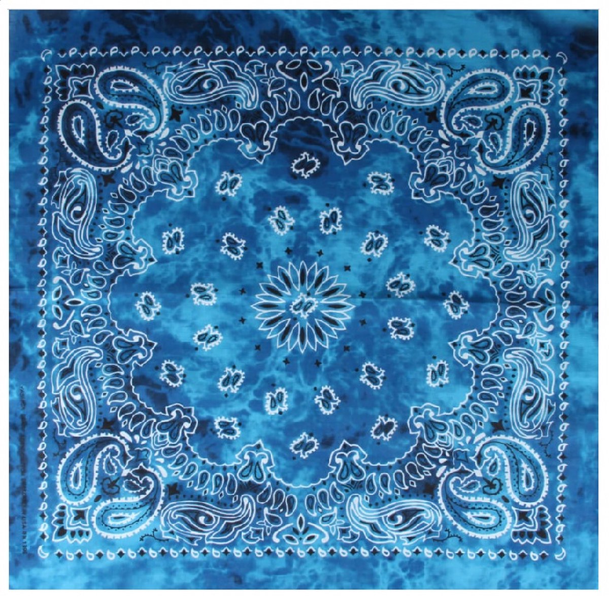 Haarband Bandana Zakdoek Tie Dye Paisley Print Blauw