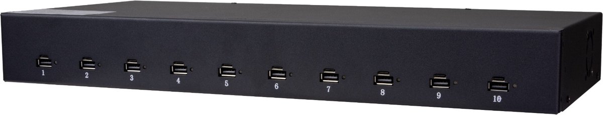 10 ports USB-A & USB-C 45W 1U Rackmount laad hub