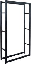 Practo Home brandhoutrek - houtopslag - houtopberging - zwart 150x80x25 cm