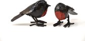 Floz Design - metalen vogeltje - roodborstje jong - fairtrade - set van 2