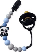 Speenkoord Lalieloe - Speenhouder - Kraam cadeau - Speenkoord Jongen - Panda Blauw