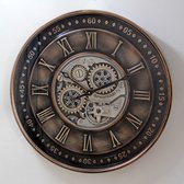 Horloge murale moderne Elin - horloge murale dorée 59 cm - horloge à engrenages - horloge industrielle