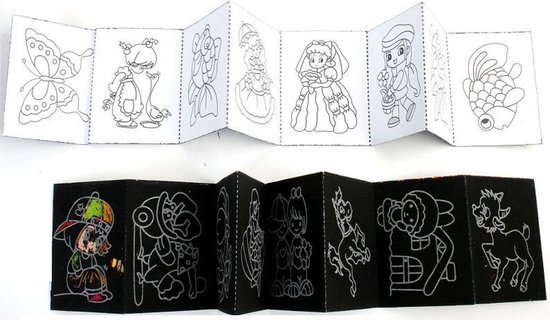 Magic Scratch | Lightfight Kleurboekje | 3 mini boekjes met ieder 8 kleurplaten en 8 magische kraskaarten