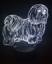 Nachtlamp 'Shih Tzu' - LED lamp - 3D Illusion - 7 kleuren en 4 effecten