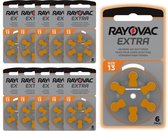 60 Piles pour prothèses auditives Rayovac 13, 10 Plaques (PR48)