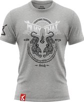 8 Weapons T Shirt Sak Yant Tigers Grijs Wit maat M