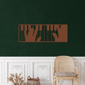 Wanddecoratie | Piano | Metal - Wall Art | Muurdecoratie | Woonkamer | Buiten Decor |Bronze| 100x33cm