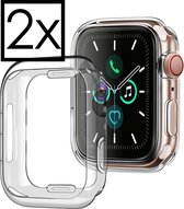 Hoes Geschikt voor Apple Watch Series 7 45 mm Siliconen Case - Hoesje Geschikt voor Apple Watch Series 7 45 mm Hoesje Cover Case - Apple Watch 7 45 mm | Transparant - 2x