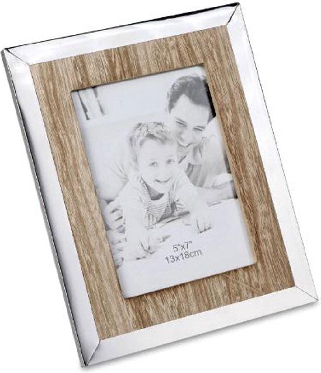 AL Zilveren/Houten Fotolijst - 10x15 cm