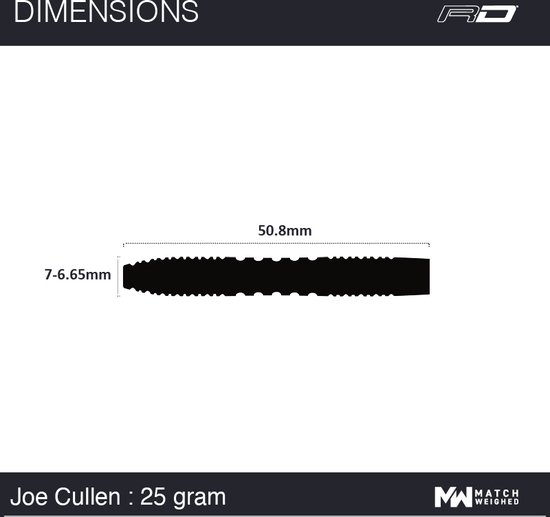 WINMAU - Joe Cullen Signature Edition: Steeltip Tungsten Dartpijlen Professioneel - 25g van Winmau — afbeelding 3
