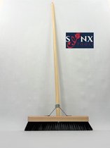 Synx Tools Paardenhaar 40 Zaalveger/Kamerveger - Zachte bezem - Bezemsteel - Veger schoonmaken - Bezems Binnen/zacht met  Steel 160 cm