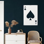 Wanddecoratie | Schoppenaas / Ace Of Spades| Metal - Wall Art | Muurdecoratie | Woonkamer | Buiten Decor |Wit| 31x45cm