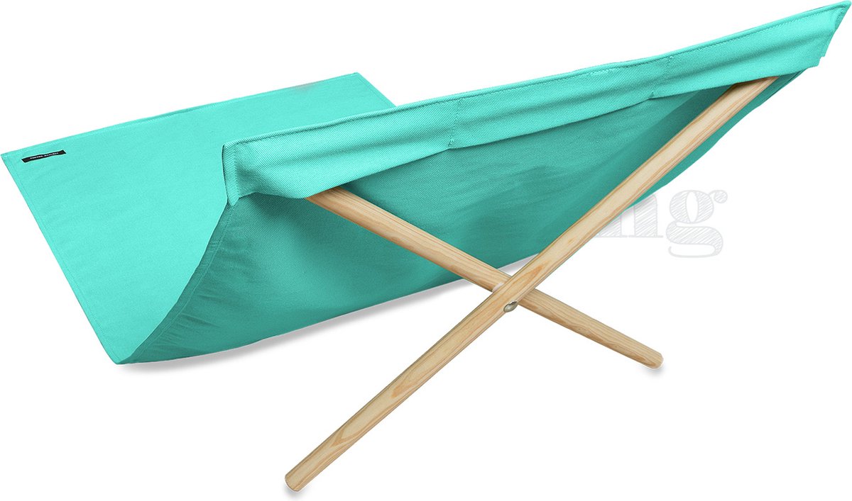 Strandstoel - Opvouwbaar - Canvas & Grenen - Zeegroen - Beach Chair - Beach-Lounger