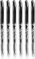 Uitwisbare pennen- 6 stuks- Zwart/Grijs- Inclusief 6 refill- Uitwisbare pen- Erasable pen- Uitwisbaar- Uitgumbaar- Navul inkt- Rollerball pen- Gumbaar- Wisbaar- Uitwisbare inkt