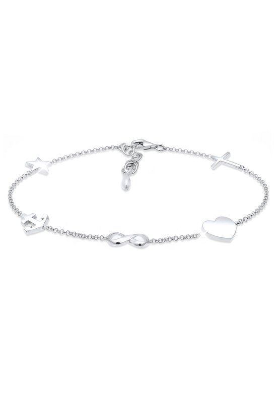 ELLI Dámský náramek Infinity Symbol Obyčejný ze stříbra ryzosti 925 ELLI Dámský náramek Infinity Symbol Obyčejný ze stříbra ryzosti 925