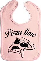 Baby - kinder - slab - pizza time - kleur: baby roze - met handige drukknoop - stuks 1