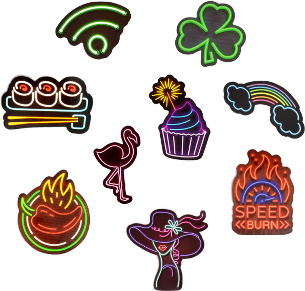 Daily Essentialz Neon Stickers - Skateboard Stickers - Stickers voor volwassenen - VSCO Stickers - Bullet journal stickers - Stickerboek - Laptop Stickers - 50 stuks — afbeelding 4