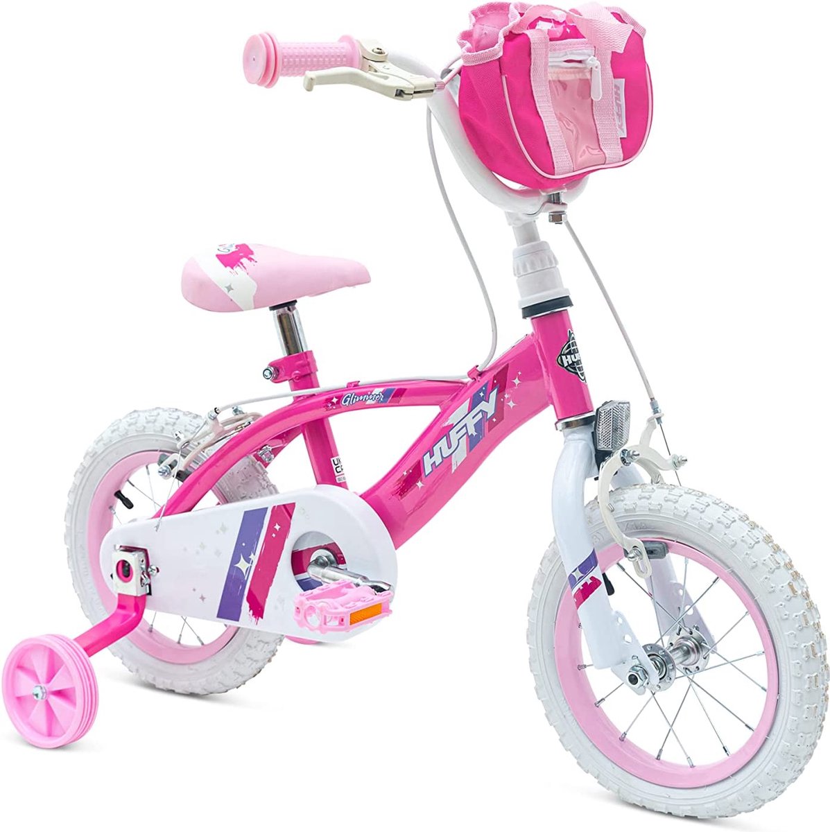 Huffy Glimmer Meisjesfiets 3-5 jaar Kinderkiets 12 Inch Inclusief zijwieltjes Roze Snelle en makkelijke montage