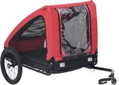 vidaXL vélo pliable pour chien - Rouge et Zwart - Chiens et chats
