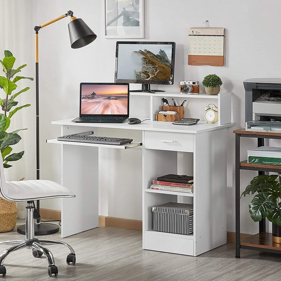 COSTWAY Bureau met Magnetisch Prikbord, Klein Computerbureau met