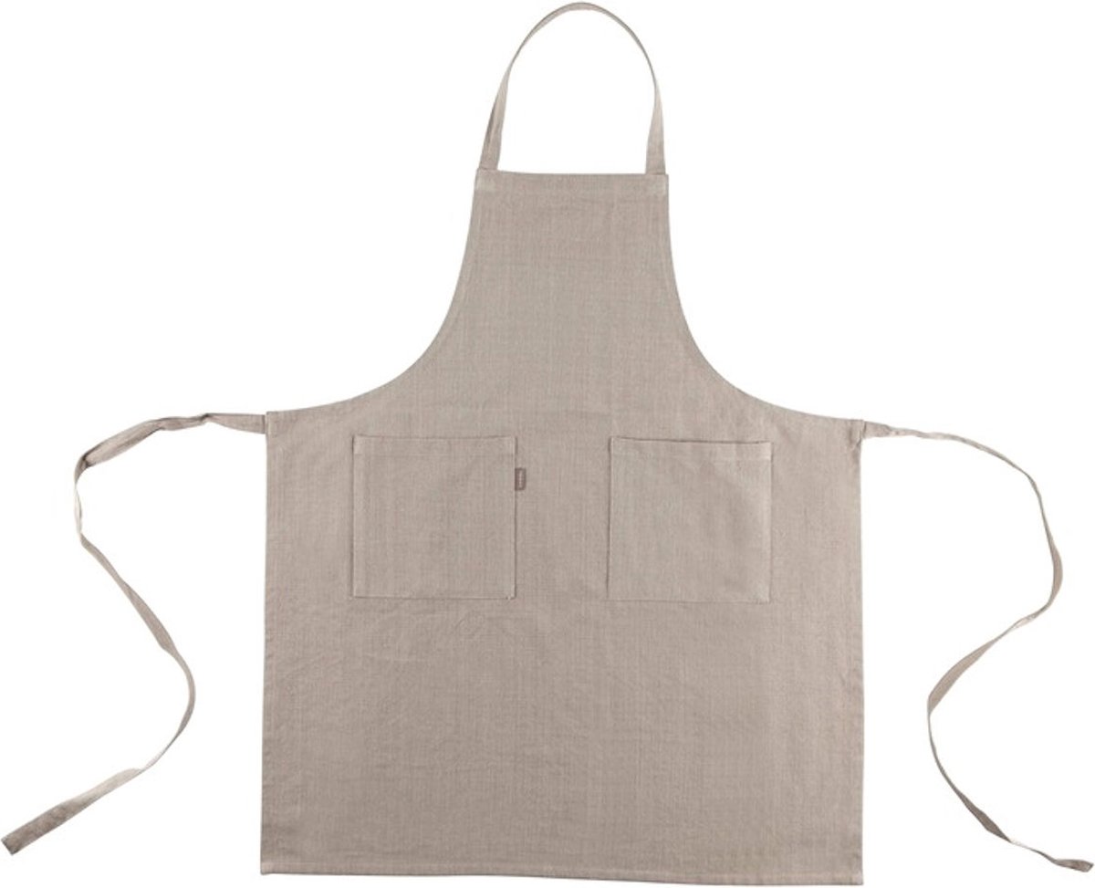 Linen & More - serie Indi - keukenschort - BBQ schort - tuinschort - beige- 100% katoen - one size