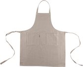 Linen & More - série Indi - tablier de cuisine - tablier BBQ - tablier de jardin - beige - 100% coton - taille unique
