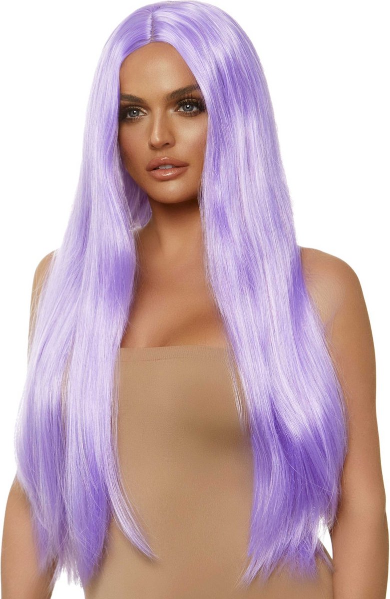 Long straight center part wig