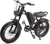 Bol.com Elektrische Fiets | Retro E-bike | 20 Inch Fat Tire | 7- Speed Shimano | 500W Motor | 15Ah | Carbon Staal Zwart aanbieding