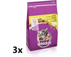 Whiskas - Katten Droogvoer - Junior - Kip - 3x800