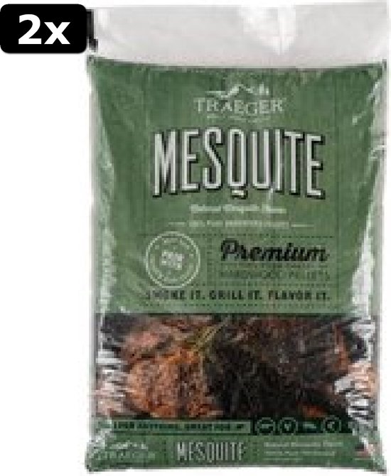 2x Traeger Smoker Grill Pellets Mesquite 9kg