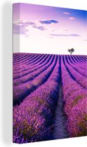 OneMillionCanvasses - Toile - Peinture - Lavande - Arbre - Ciel - Violet - Fleurs - Fleurs sur toile - Photo sur toile - 40x60 cm - Décoration murale