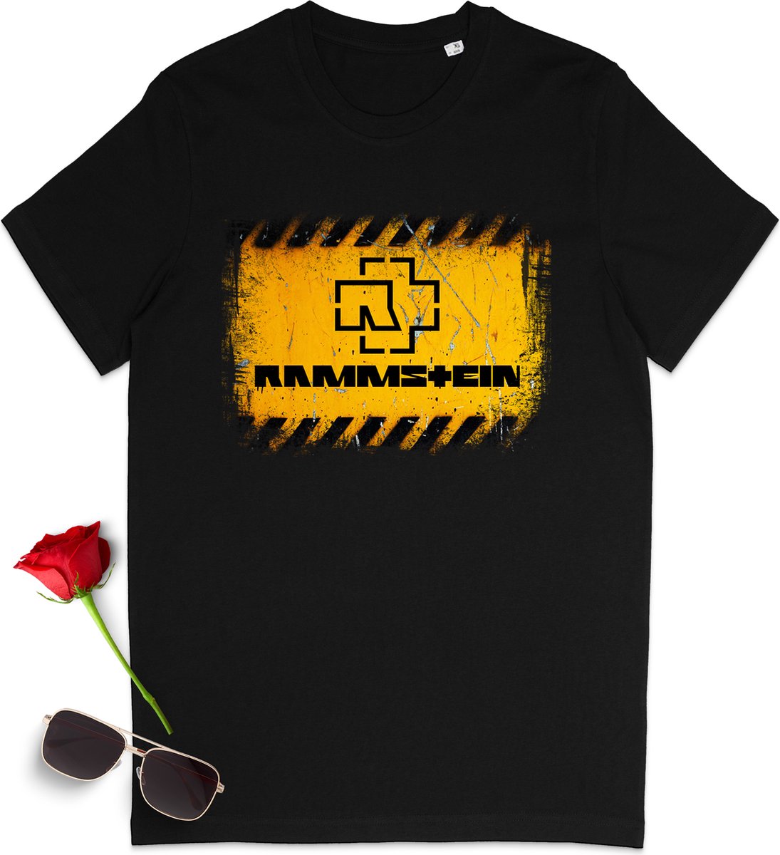 Heren T Shirt Rammstein - Zwart - Korte Mouw - Maat S