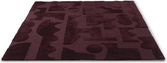 Brink en Campman - Brink en Campman Twinset Mural Burgundy 121100 Vloerkleed - 170x240  - Rechthoek - Laagpolig Tapijt - Modern - Rood