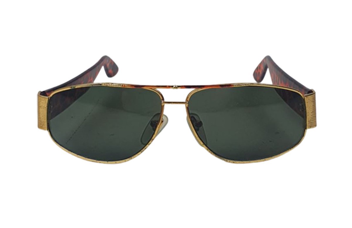 Zonnebril DEMIAN - UV 400 - Goud / Bruin - Trendy bril met gouden look - Normaal Model - Shades - Heren