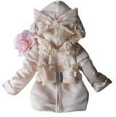 maat 146 creme zomerjas met roosjes jasje voor baby jas zomer met riem en strik voorjaar jas babyjas met riem